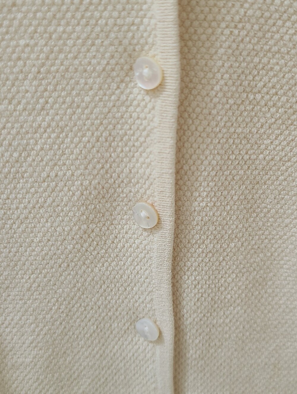 Eileen Fisher Textured Silk Blend Button Front Cardigan Deep Cream Sz S - Picture 5 of 11